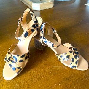 J Crew calf hair leopard print sandals!